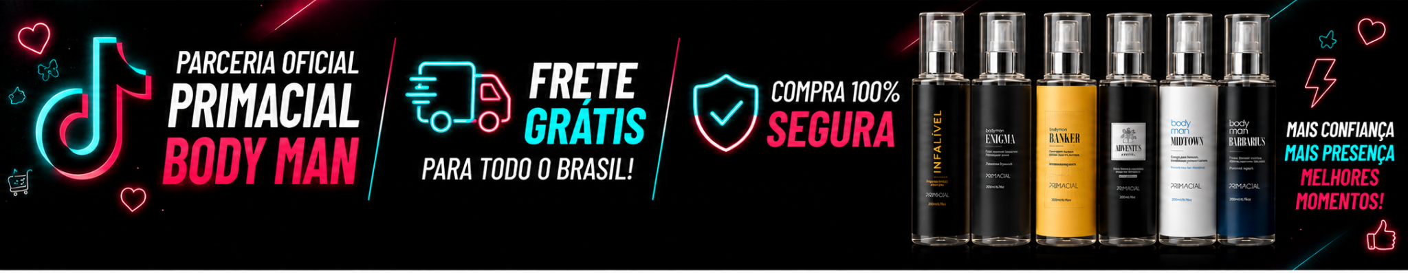 Parceria oficial Primacial Body Man · Frete gr��tis para todo o Brasil · Compra 100% segura